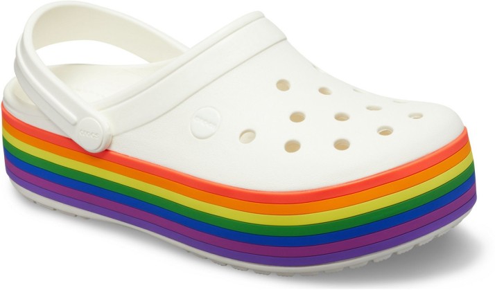 Platform on sale crocs rainbow